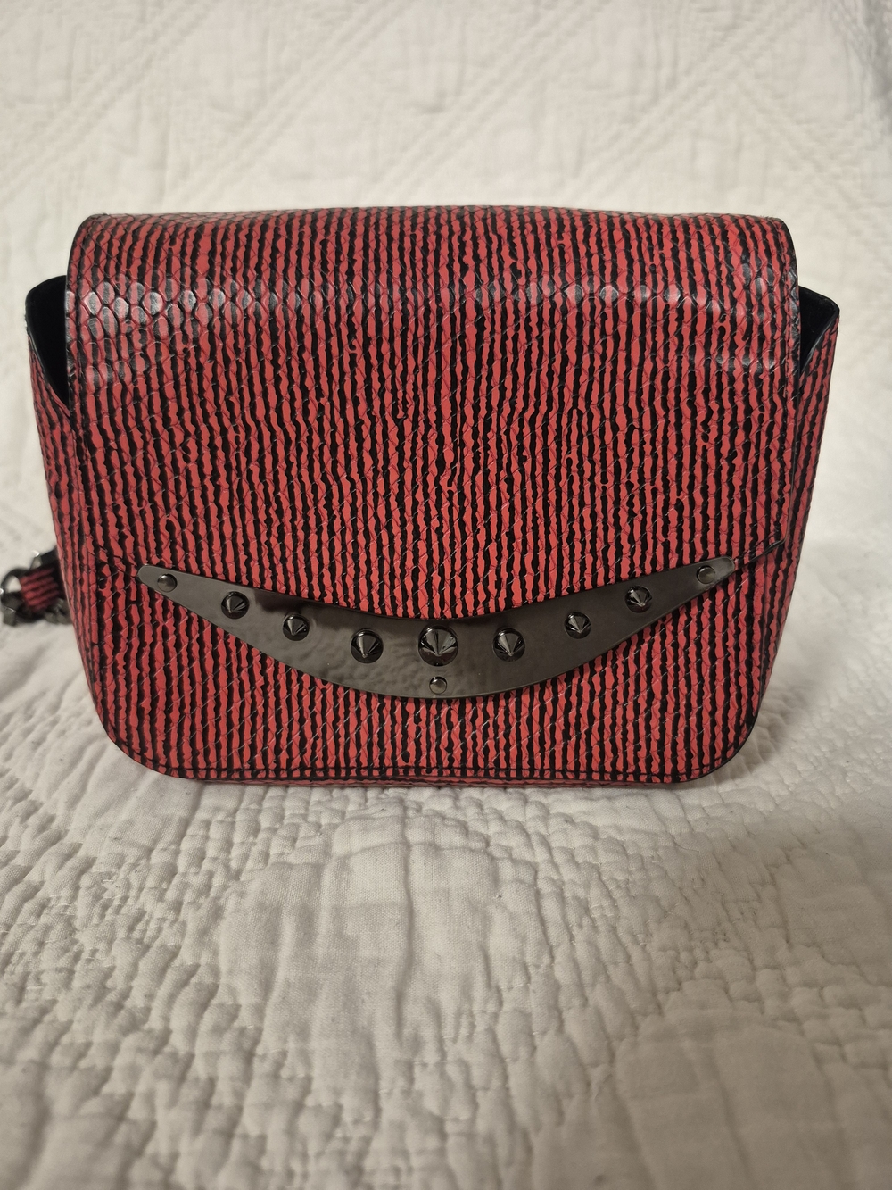 Circus Sam Edelman Red Black Studded Chain Crossbody Bag